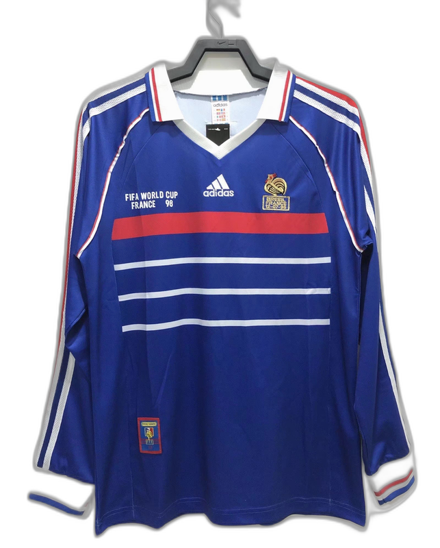 France 1998 I Home Jersey - Long Sleeve Retro Version